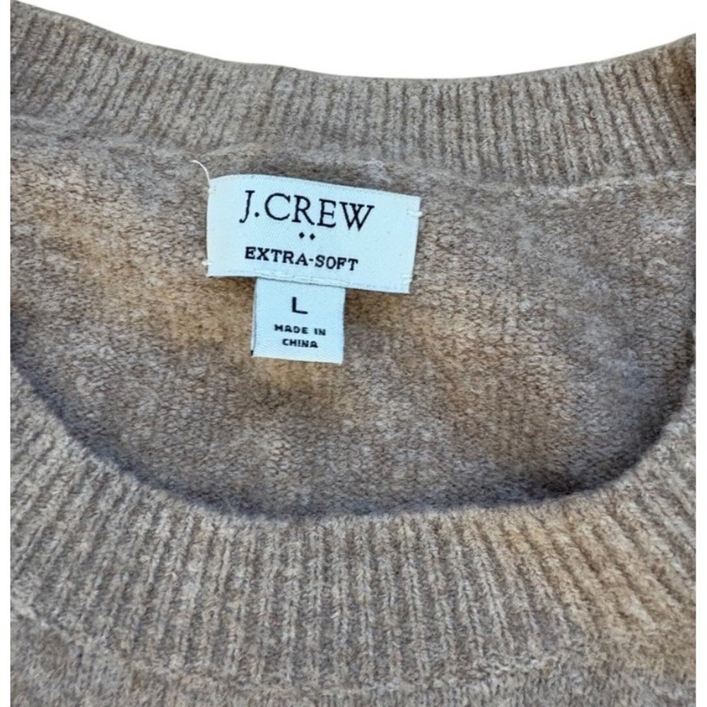 J.Crew Extra Soft Crew Neck Sweater Womens Large Tan Brown Casual Knit - Picture 4 of 5